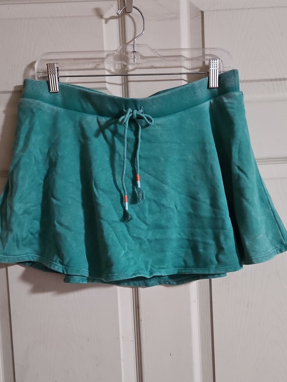 No Boundaries Washed Fleece Mini Skater Skort: TEAL MOSS: NEW WITH TAG: M (8-10)